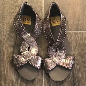 Silver Embellished Dolce Vita Sandals Size 6